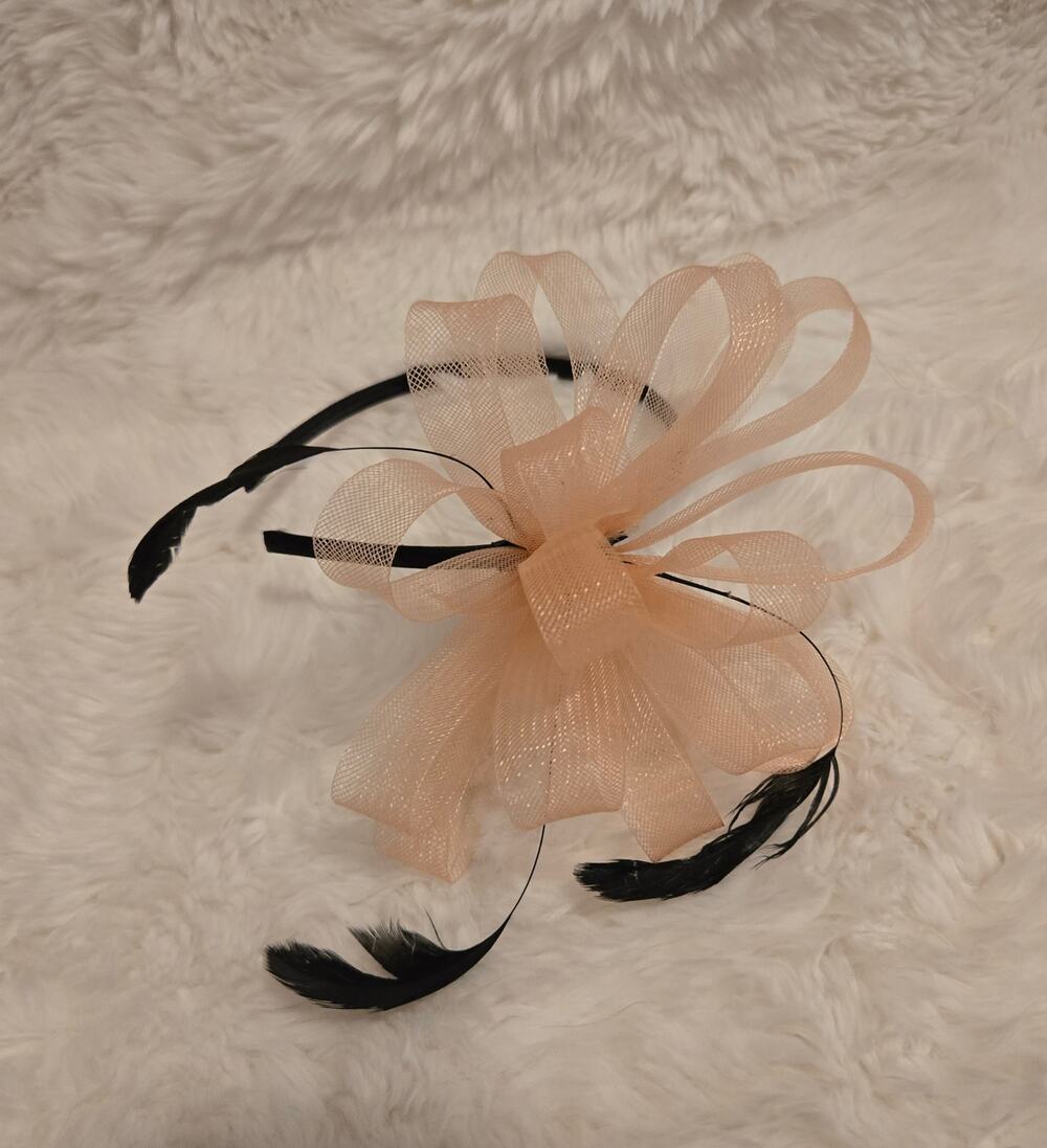 Vintage Peach Feather Fascinator